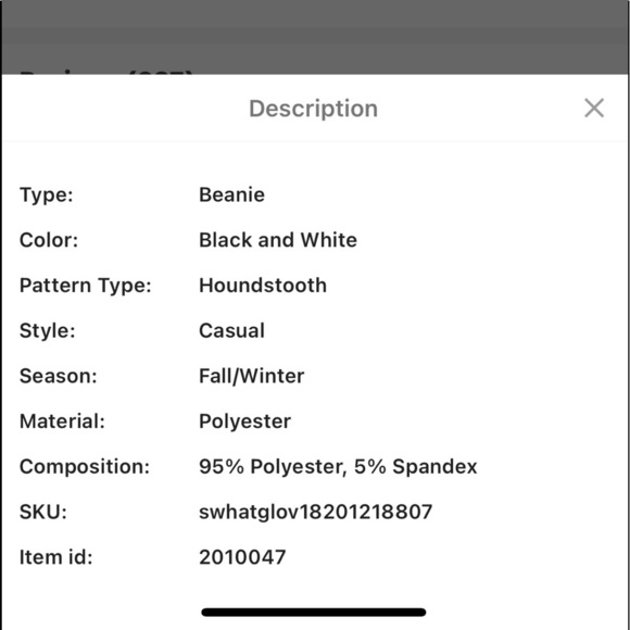 Houndstooth Pattern Multi-purpose Hat NWT - Picture 4 of 6